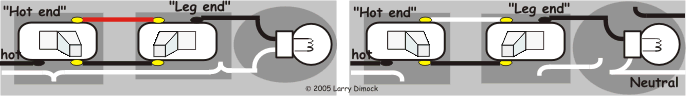 Three-way wiring examples Basic 3-way switch diagram